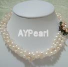 Wholesale Gemstone Necklace-Rose quartz pearl necklace