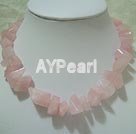 Wholesale Gemstone Necklace-Rose quartz necklace