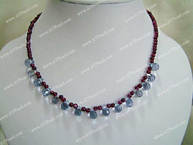 garnet crystal necklace