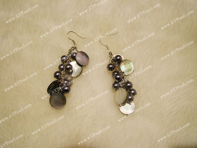 Black Pearl Shell Earring