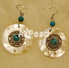 boucle d'oreille turquoise shell