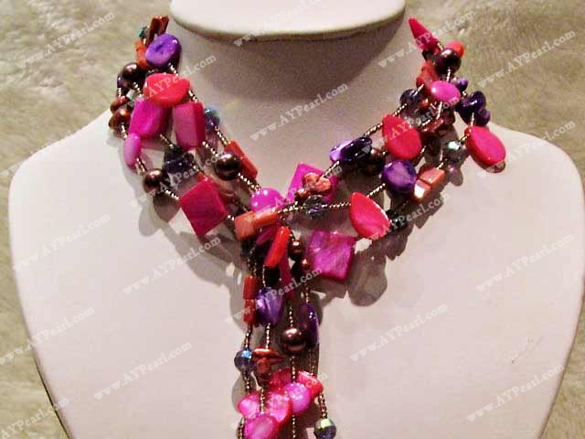 purple pearl shell necklace