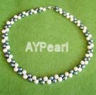 Wholesale Jewelry-black and white pearl necklace