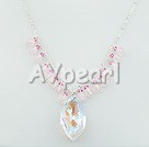 Wholesale Gemstone Jewelry-pink quartzs necklace 