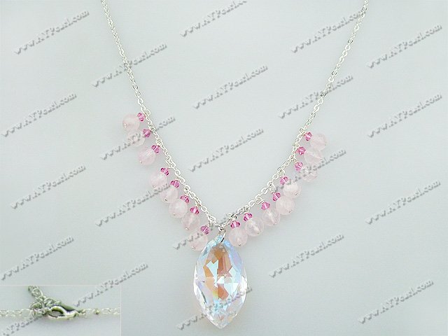 pink quartzs necklace 