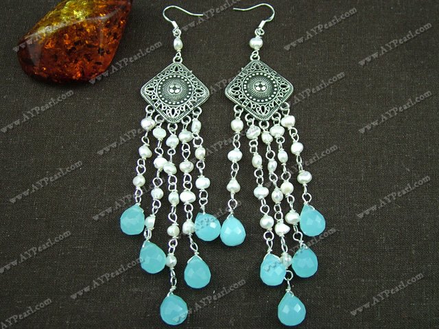 pearlblue boucle d'oreille cornaline