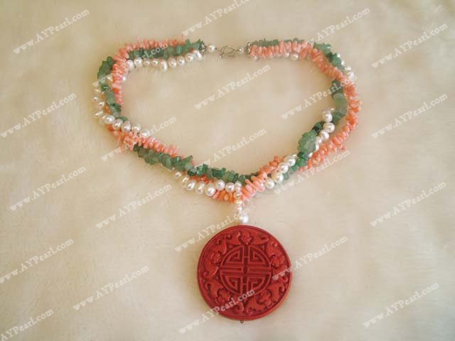 pearl coral necklace