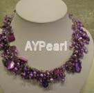 Wholesale Jewelry-purple pearls amethysts necklace