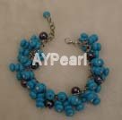 Wholesale Jewelry-Turquoise black pearl bracelet