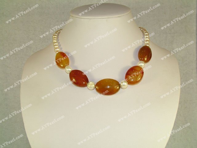 carnelian pearl necklace