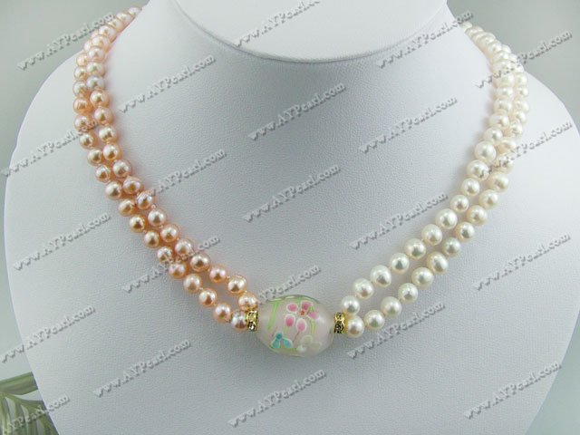 Perle Halskette farbige Glasur