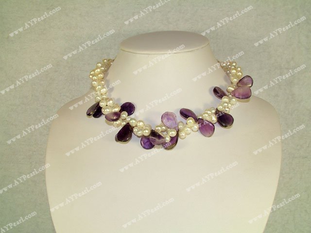 Amethyst pearl necklace