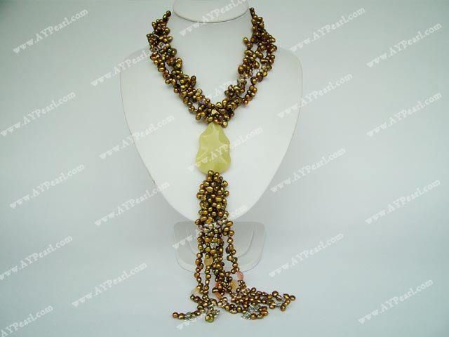 pearl lemon jade necklace