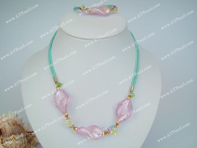 glacis de couleur cristal neckalce avec bracelet assorti