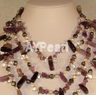 Wholesale Gemstone Jewelry-Amethyst pearl necklace