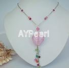 Wholesale Austrian Jewelry-crystal pink coloured glaze necklace