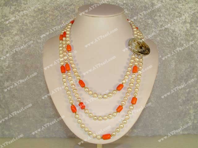 coral pearl necklace