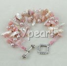 Wholesale Gemstone Bracelet-Biwa pearl pink stone bracelet