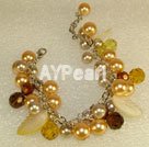 Seashell bead crystal bracelet