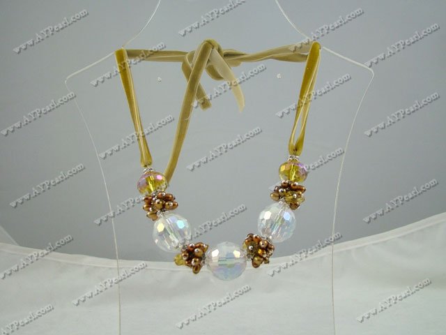 collier de perles de cristal artificiel