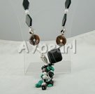 black agate tiger eye turquoise necklace