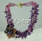 Wholesale Jewelry-pearl amethyst indian agate flower necklace