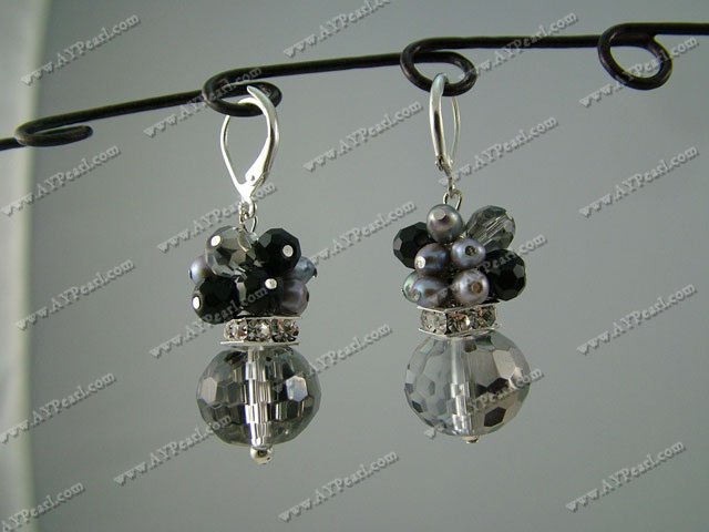 pearl crystal earrings