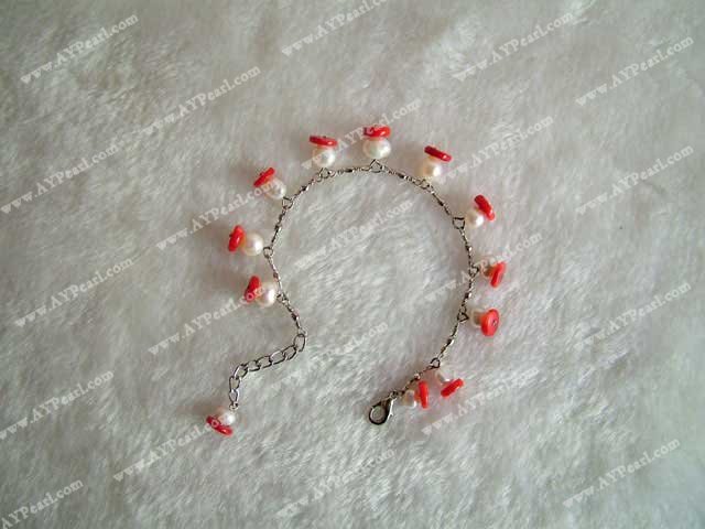 coral pearl bracelet