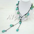 Wholesale Jewelry-black pearl turquoise necklace