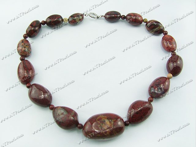 Breciated jasper stone necklace