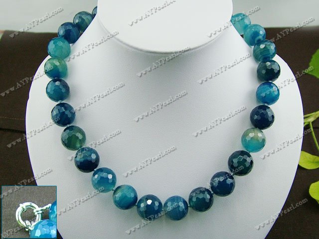 faceted blue agate necklace