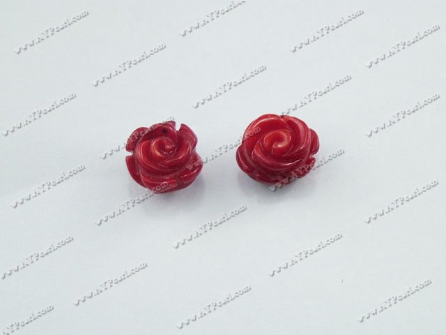 coral rose studs