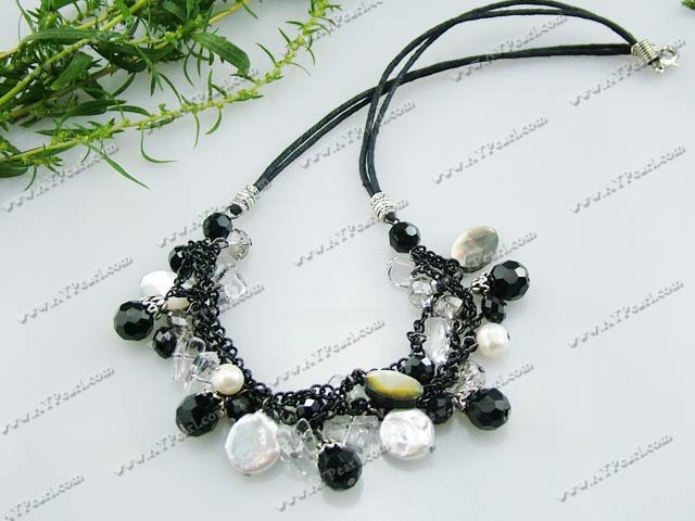 collier de perles de cristal shell