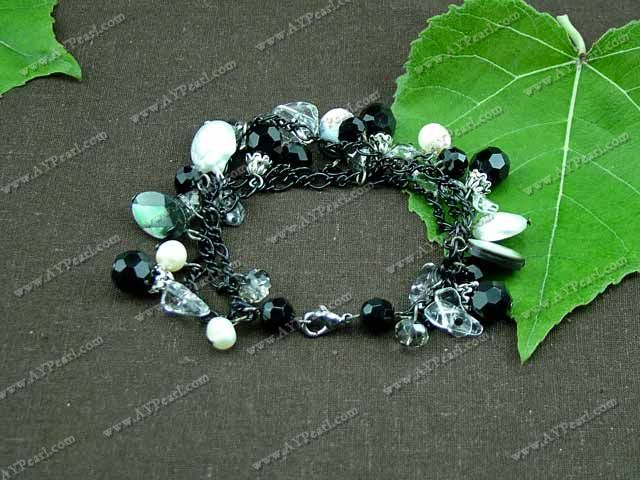 pearl crystal black shell bracelet