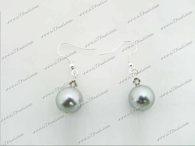 Austrian crystal seashell bead earrings