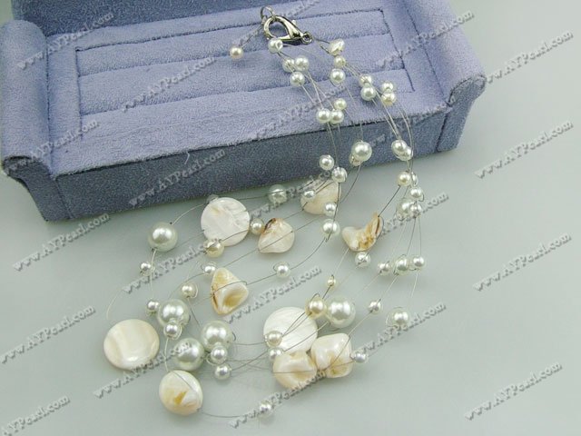 acrylic pearl shell necklace