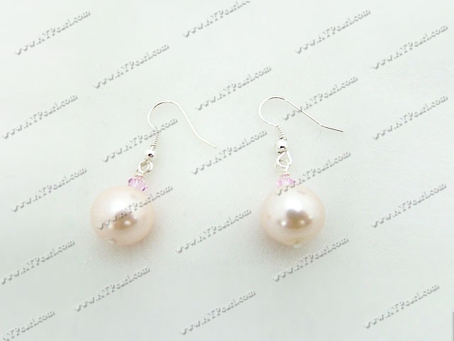 Austrian crystal seashell bead earrings