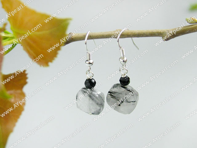 rutilated quartz earring