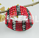 Coral  magnet stone bracelet