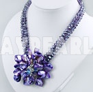 -crystal shell necklace