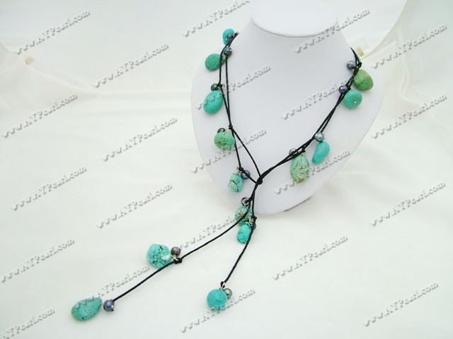 black pearl turquoise necklace