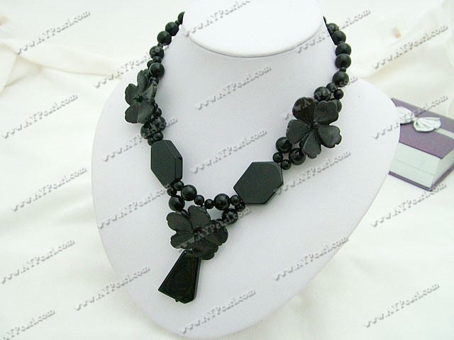 black agate necklace