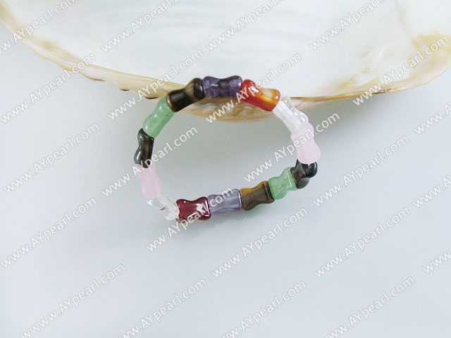 Elastic multi-color stone bracelet