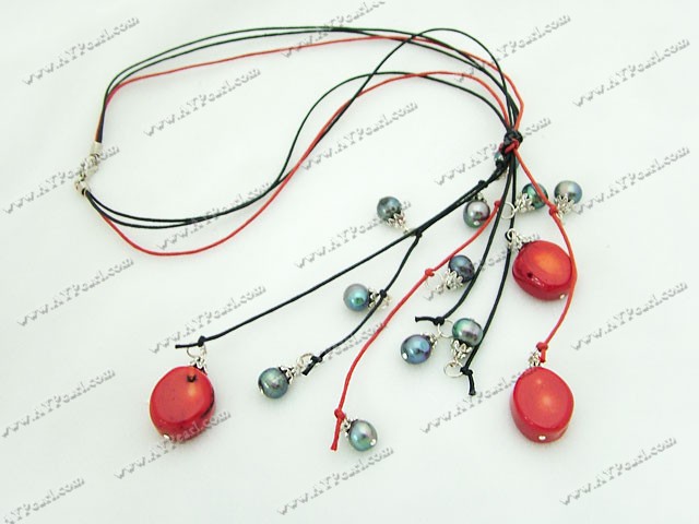 black pearl coral necklace