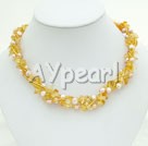 Wholesale Jewelry-pearl yellow crystal necklace