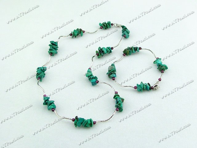 garnet turquoise jewelry set