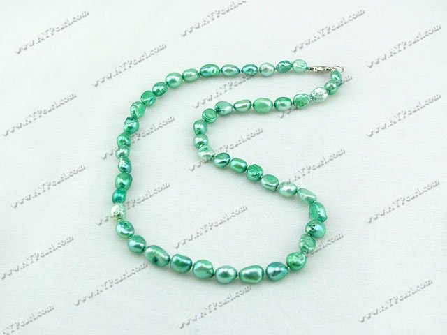 dyed pearl necklace