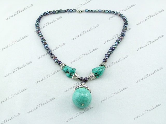 black pearl turquoise necklace