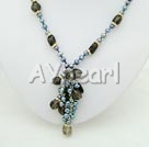 black pearl smoky quartz necklace