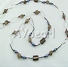 Wholesale Jewelry-Garnet pearl smoke quartz necklace